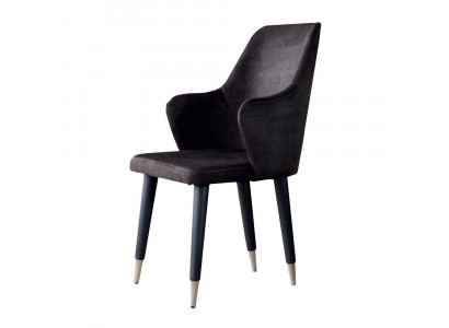 Graues Esszimmer Stuhl-Set Designer Polsterstühle 6tlg. Textil Stühle