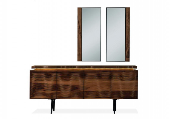 Designer Braune Holz Kommode Luxuriöses Sideboard Esszimmer Holzschrank