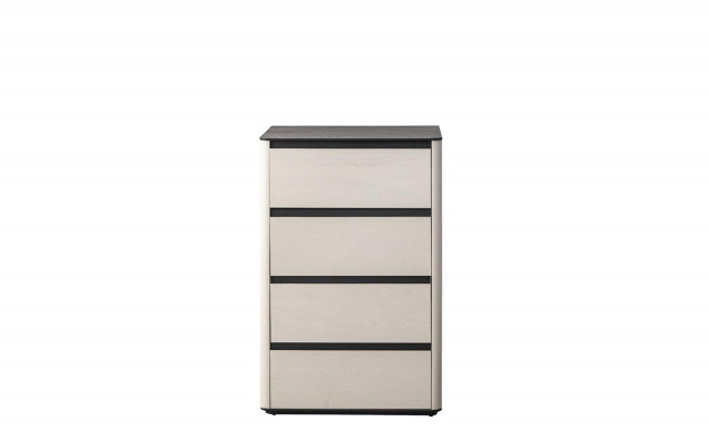Beige Holz Kommode 4-türiger Holzschrank Schlafzimmer Edler Anbauschrank