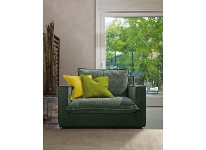 Sessel Polster Möbel Relax Design Möbel Grün Lounge Luxus Einsitzer Prianera