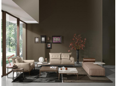 Luxus Chaiselongue Stoff Wohnzimmer Design Sofa Braun Möbel Couchen Prianera