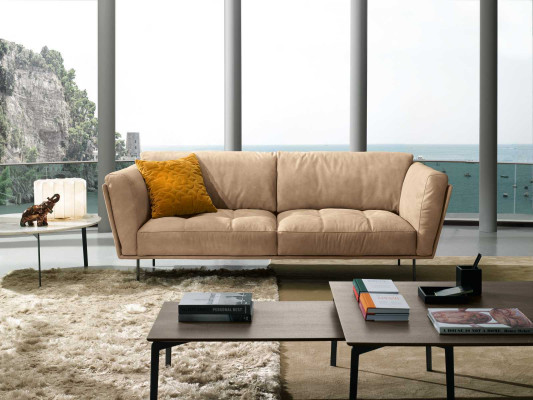 Luxus Sofa 3 Sitzer Couches Sofas Gepolstert Couch Stoff Modern Beige Dreisitzer