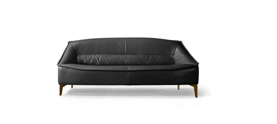 Dreisitzer Luxus Sofa 3 Sitzer Sofas Sitz Leder Design Couch Möbel Stil Schwarz
