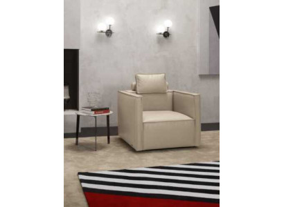 Sessel Einsitzer Luxus 1 Sitz Polster Sitz Design Beige Sitz Leder Prianera Neu