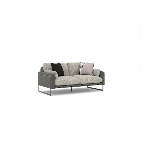 Zweisitzer Sofa Polster Textil Grau Polstermöbel Wohnzimmer Einrichtung
