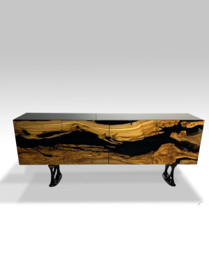 TV Ständer Sideboard RTV Lowboard Wohnzimmer Epoxidharz Holz Braun