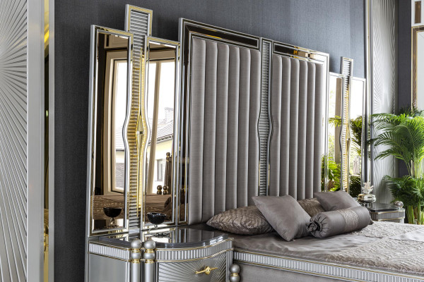 Bett Grau Schön Polster Design Luxus Doppel Schlafzimmer Betten Möbel