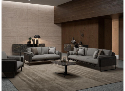 Grau Sofagarnitur 4tlg Wohnzimmer Sessel Einrichtung Luxus Design Sofas Neu