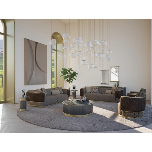 Sofagarnitur 4tlg Textil Sofa Dreisitzer Polster Sessel Neu Zweisitzer Sofa