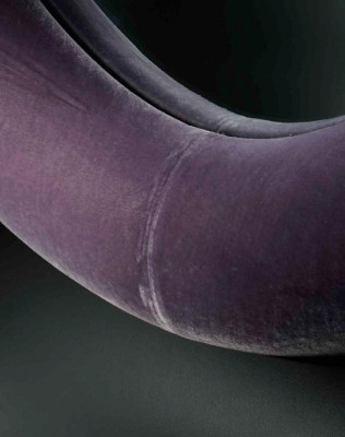 Wohnzimmer Diele Standspiegel mit Rahmen Violett Neumaterial Glas mit Samt