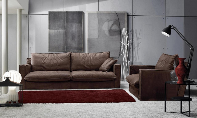 Sofagarnitur 3+1 Sitzer Luxus Garnitur Set Sofas Sessel Leder Sofa Wohnzimmer