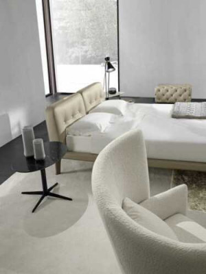 Moderne Doppelbett Schlafzimmer Beige Bett Möbel Holz Design Betten Prianera