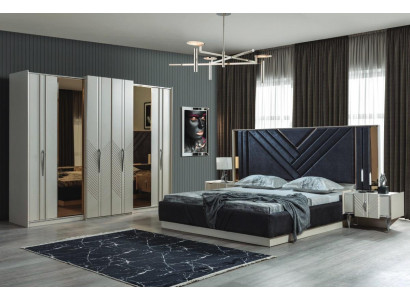 Schlafzimmer Betten Designer Kleiderschrank Holz Nachttische Garnitur
