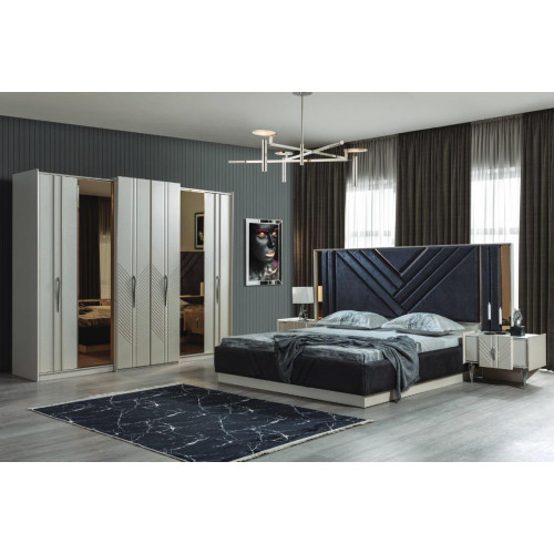 Xl Moebel Schlafzimmer Betten Designer Kleiderschrank Holz Nachttische Garnitur - Image 3