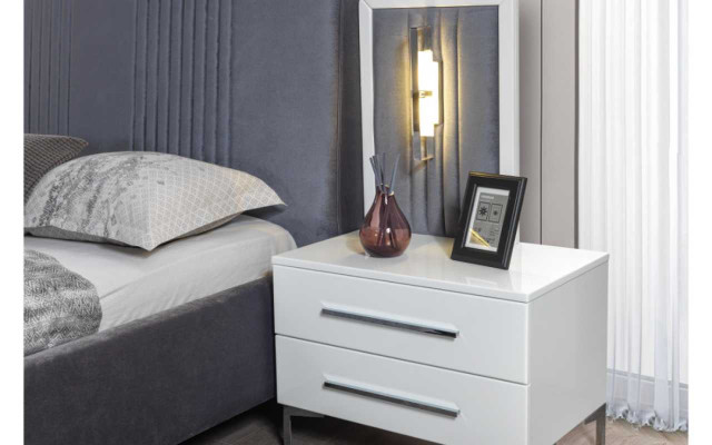 Weißer Holz Nachttische Designer Exklusiver Nachttisch Schlafzimmer Möbel