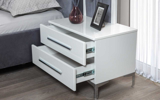 Weißer Holz Nachttische Designer Exklusiver Nachttisch Schlafzimmer Möbel