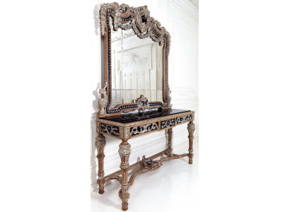 Wandspiegel Landhausstil Konsole Schminktisch mit Spiegel Konsolentisch Braun