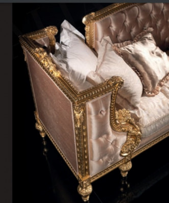 Sofa Dreisitzer Couch Polster Möbel Chesterfield Barock Rokoko Antik Stil Neu