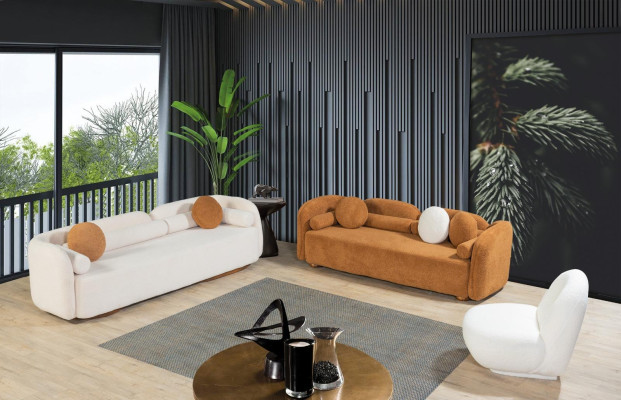 Runder Sessel Fernseh Stuhl Einsitzer Polster Sitzmöbel Lounge Stühle