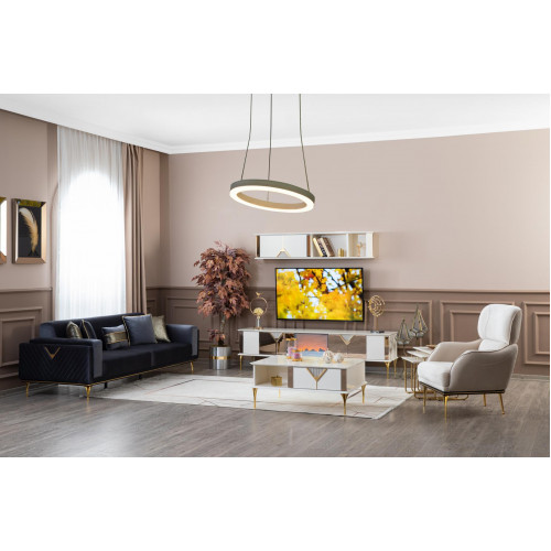 Sofagarnitur 31 Set tv Ständer Textil Polster Möbel Luxus Couchgarnitur 5tlg