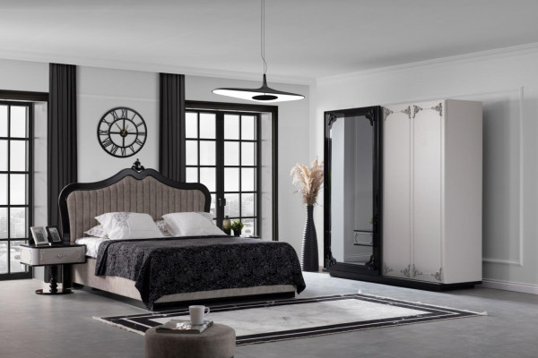 Schlafzimmer Kleiderschrank Schrank Luxus Holz Design Möbel Weiß Neu