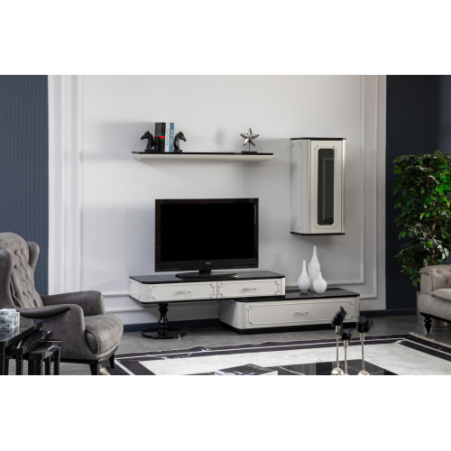 Wohnzimmer Möbel Set Wohnwand TV-Ständer Wohnwände Schrank Wandregal Holz