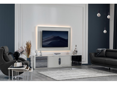 Wohnzimmer Set TV-Ständer Fernsehwand Lowboard Luxus Design neu 2tlg