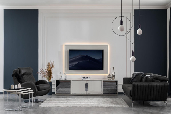 Wohnzimmer Set TV-Ständer Fernsehwand Lowboard Luxus Design neu 2tlg