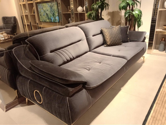 Wohnzimmer Sofa 3 Sitzer Schwarz Design Luxus Polster Möbel Elegantes
