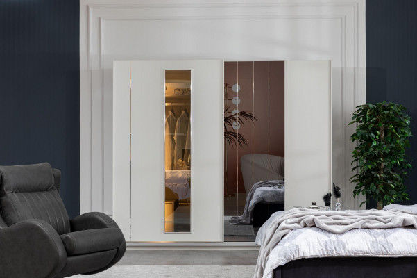 Schrank Luxus Schränke Kleiderschrank Holz Möbel Schlafzimmer 250cm