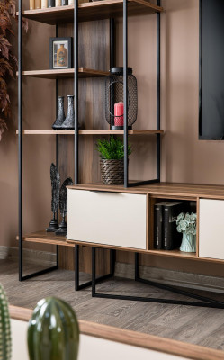Wohnwand Wohnzimmer Möbel TV Ständer Bücherregal 240cm Holz Wohnwände