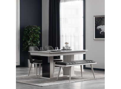 Esstisch Esszimmer Moderne Wohnzimmer Design Holz mit Metall Luxus