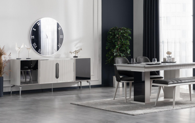 Esstisch Esszimmer Moderne Wohnzimmer Design Holz mit Metall Luxus