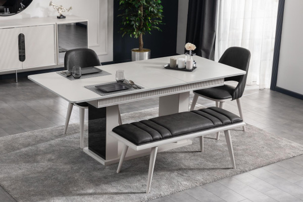 Esstisch Esszimmer Moderne Wohnzimmer Design Holz mit Metall Luxus