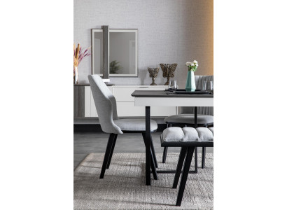 Designer Esszimmer Stuhl Graue Lehnstühle Küchenstühle Stühle Lehnstühle