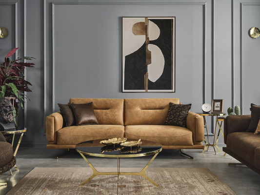 Sofagarnitur Sofa 31 Sitzer Sessel Möbel Luxus Design Neu braun