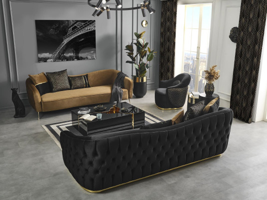 Sofa 3 Sitzer Braun Textil Wohnzimmer Design Couch Modern Neu Luxus