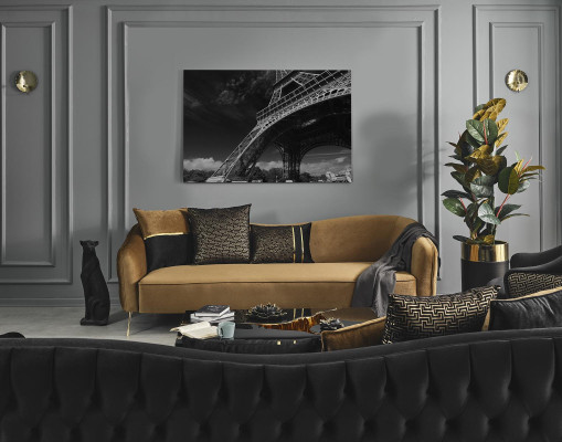 Sofa 3 Sitzer Braun Textil Wohnzimmer Design Couch Modern Neu Luxus