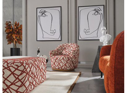 Sessel Design Luxus Couch Polster Wohnzimmer Holz mit Textil Einsitzer
