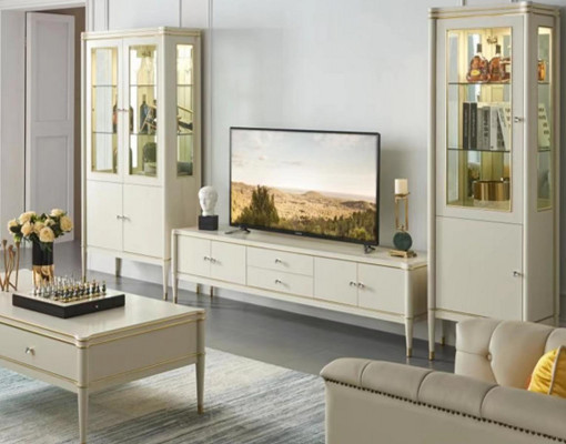 Design Wohnwand Sideboard 2x Schrank rtv Lowboard Anrichte 3 tlg. Set