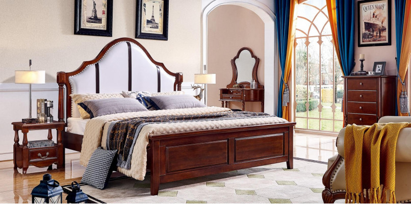 Schlafzimmer Betten Doppel Bettrahmen Holz Doppelbett Polster Bett