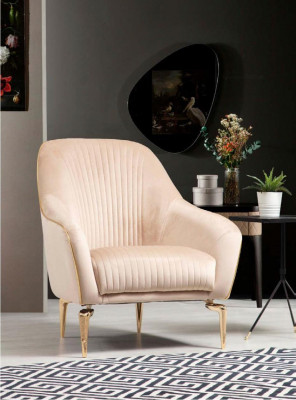 Sessel Einsitzer Luxus  Polster Sitz Designer Textil Sitz Stoff Modern