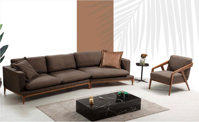 Sofagarnitur Ecksofa Sessel Sofa Eck Sofas Sitz Luxus Sitzer Garnitur Stoff Neu