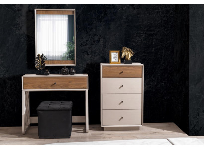 Luxuriöse Schlafzimmer Garnitur Schminktisch Kommode Spiegel 3tlg Set