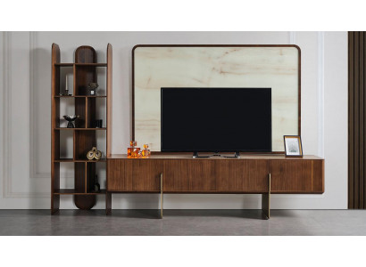3tlg.Wohnzimmer Set Modern Bücherschrank TV Lowboard und TV Rahmen neu