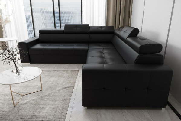 Wohnzimmer Textil Leder Luxus L Form Modern Ecksofa Couch Polsterung Sofas Neu