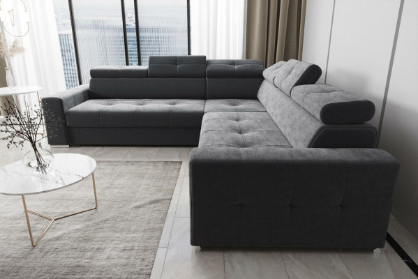Wohnzimmer Textil Leder Luxus L Form Modern Ecksofa Couch Polsterung Sofas Neu