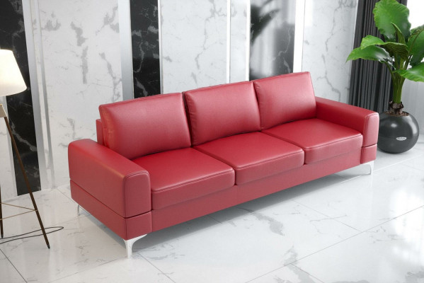 Wohnzimmer Design Textil 3 Sitzer Weiß Elegant Modern Sofa Couch Polsterung Neu