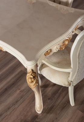 Esstisch Garnitur Gruppe Esszimmer Tisch Stuhl Set Anrichte Spiegel 6tlg