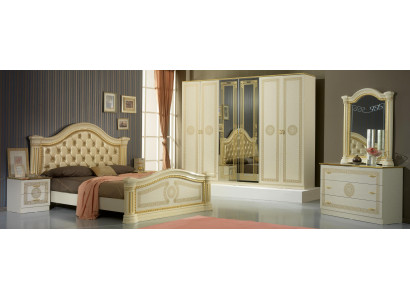 Schlafzimmer Chesterfield Leder Bett 6tlg Design Möbel Set Nachttisch Kommode